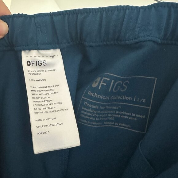 FIGs Blue Drawstring Cargo Scrub Pants Technical Collection Size Large - Picture 8 of 8